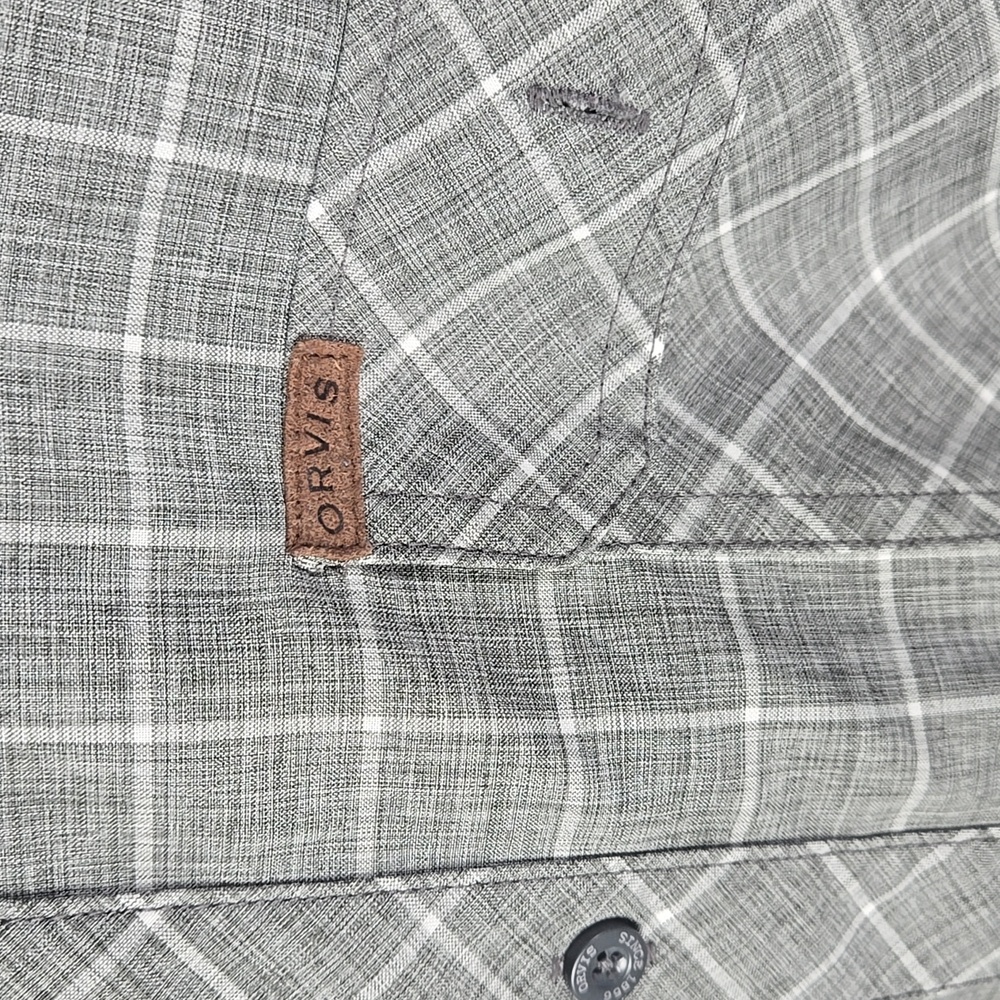 Orvis Gray Button Down Short Sleeve Shirt Men's Sz XXL Outdoor, Adventure - Picture 3 of 10